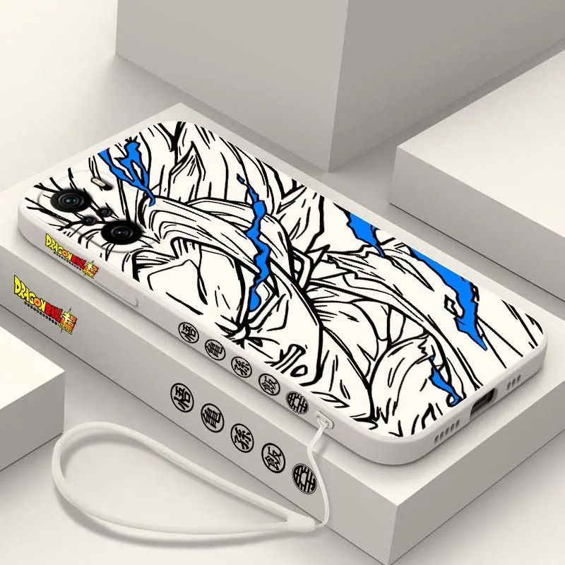 D-Dragon Ball Saiyan Goku Cool para Xiaomi Redmi Note 14 13 12 11 10 9 8 Pro Plus 4G 5G cubierta de la caja del teléfono de cuerda izquierda líquida - imagen 4