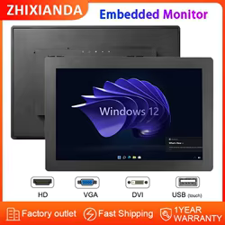 ZHIXIANDA Widescreen Touch Display 19 Inch VESA Mount Embedded Monitor 1440*900 with HD VGA DVI Input for Industry Automation