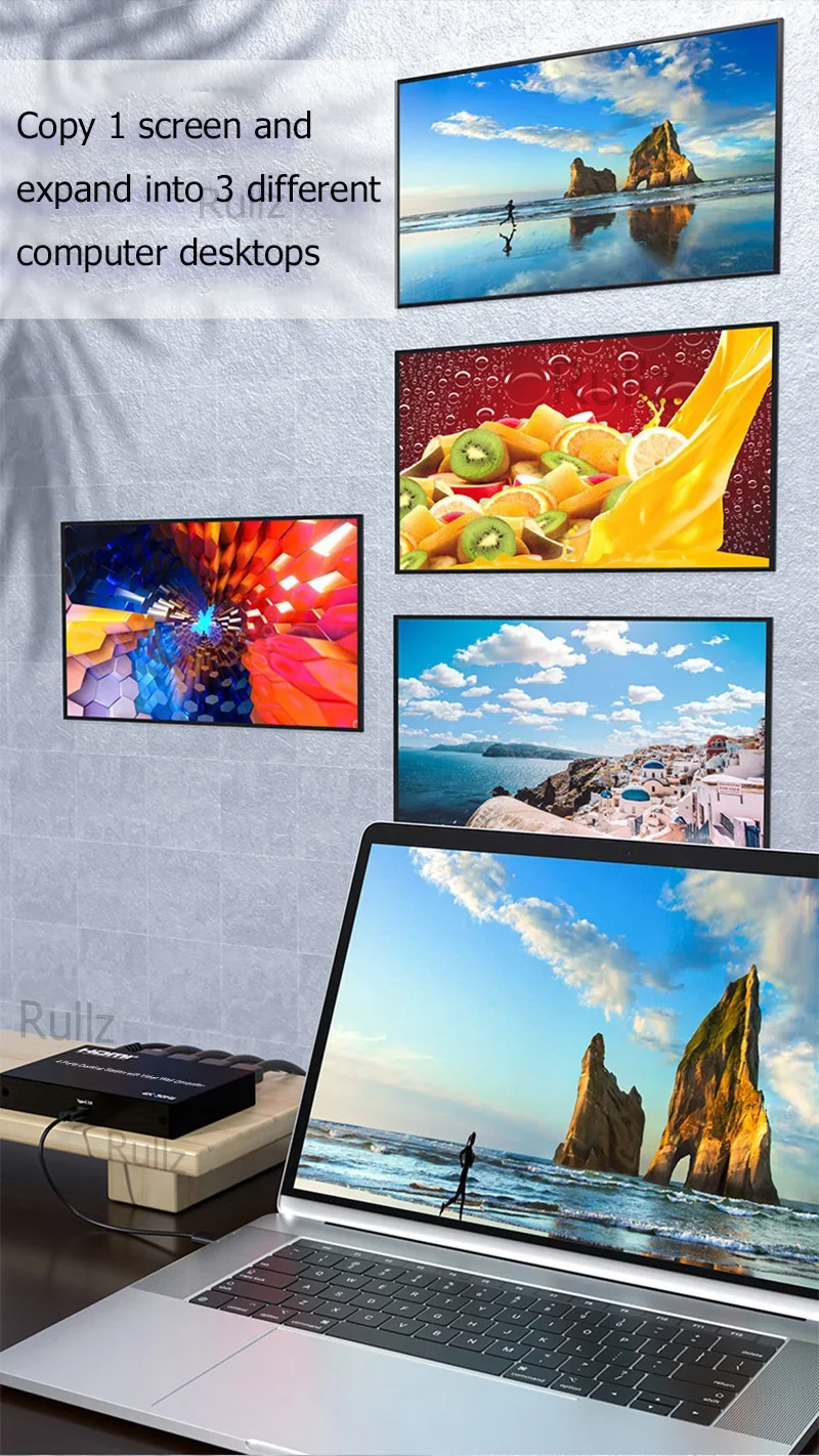 Empalmador de TV de pantalla múltiple 4K USB 3,0 a HDMI 1X3 1X4 2X2 3X1 4X1 controlador de pared de vídeo modo extendido a diferentes pantallas de escritorio - imagen 4
