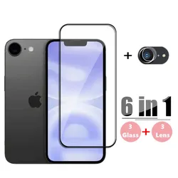 Protector de pantalla iPhone 16e de vidrio templado y cámara