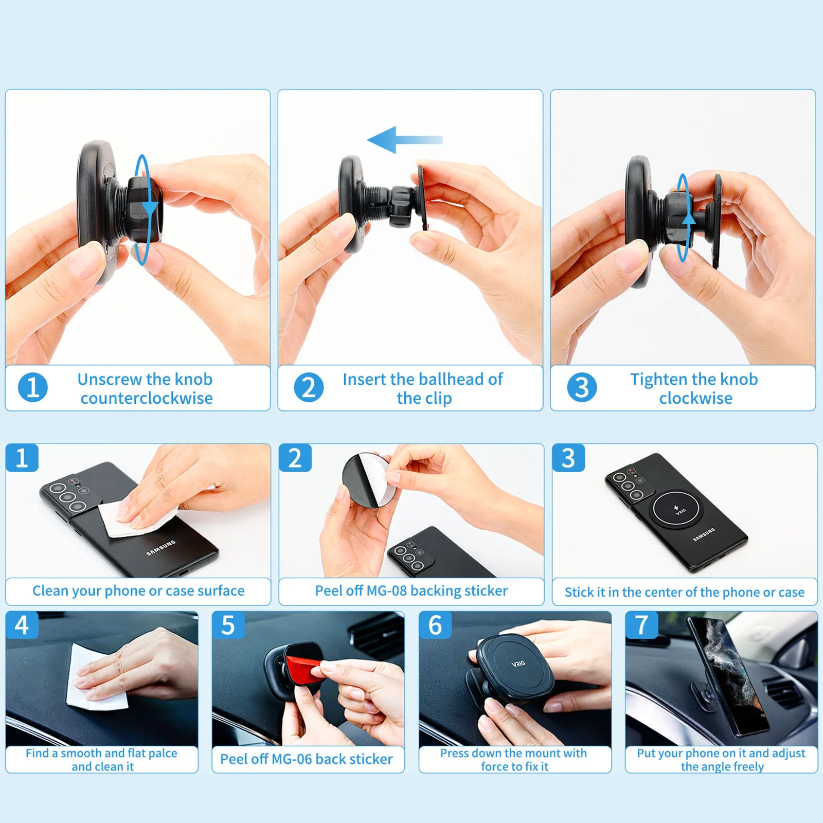 VRIG-soporte magnético de teléfono para coche MagSafe, imanes fuertes para iPhone 14, 13, 12, 11, HUAWEI, Samsung y Xiaomi - imagen 5