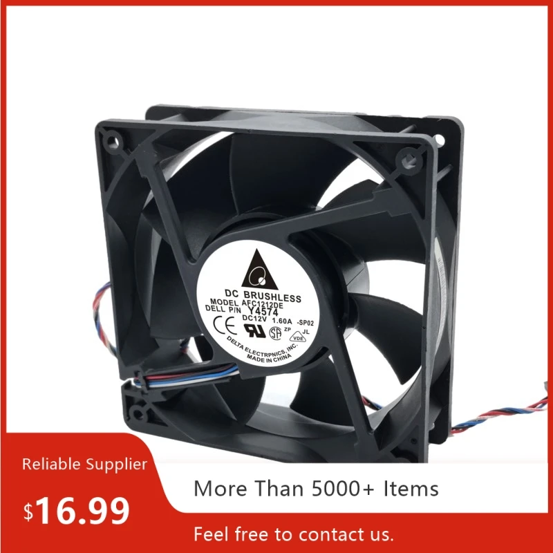 Ventilador con cubierta de 120mm para Delta AFC1212DE 12038 12V 1.6A alto flujo de aire PWM refrigeración estaciones de trabajo de precisión Dell