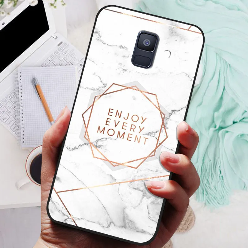 Para Samsung Galaxy A8 Plus 2018 funda negra León Lobo fundas traseras suaves de silicona para Samsung A8 2018 A530 A530F funda de teléfono - imagen 2