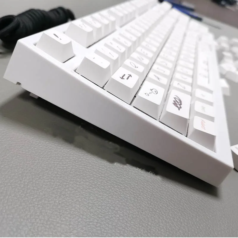 Teclas minimalistas de estilo Graffiti blanco de 131 teclas para teclado mecánico para jugar Mx Switch, teclas PBT con perfil de cereza, teclas DIY - imagen 3