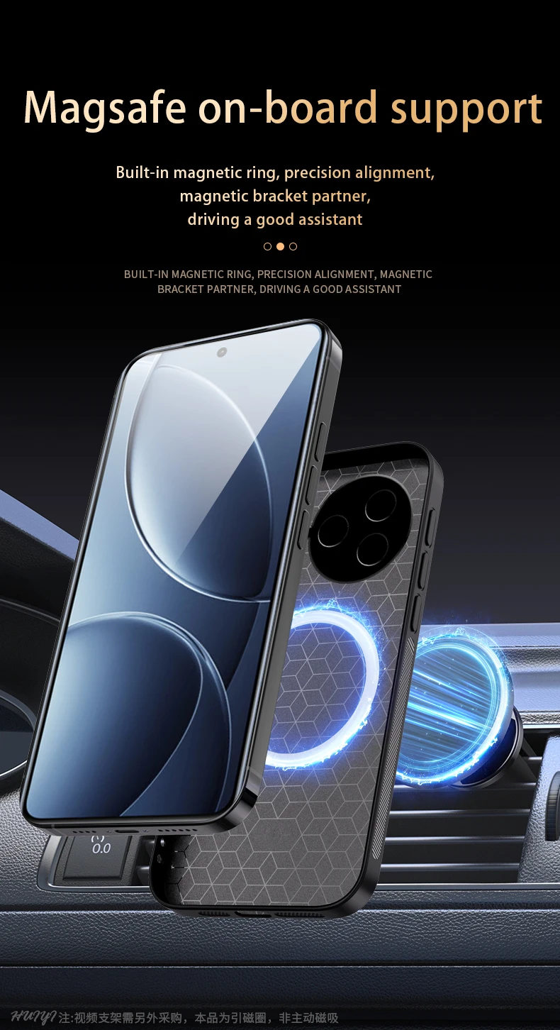 Funda Magsafe de cuero para Xiaomi Redmi K80 Pro, soporte magnético para coche, funda dura de silicona con carga inalámbrica para teléfono, carcasa RedmiK80Pro - imagen 3