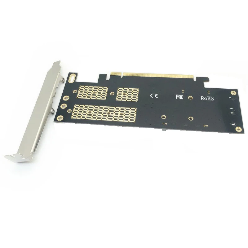 Adaptador M2 NVMe SSD NGFF a PCIE 3,0 X16 M Key B Key mSATA PCI Express 3,0 M.2 NVME SSD M2 SATA SSD mSATA 3 en 1 convertidor elevador - imagen 5
