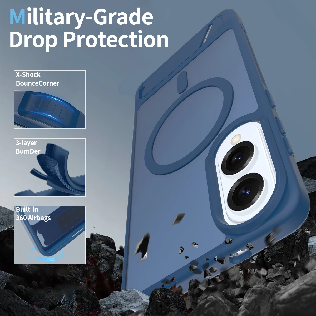 Funda de teléfono con armadura magnética a prueba de golpes para Samsung Galaxy S25 Edge S24 S23 Plus, soporte Ultra transparente para cubierta dura Magsafe - imagen 4