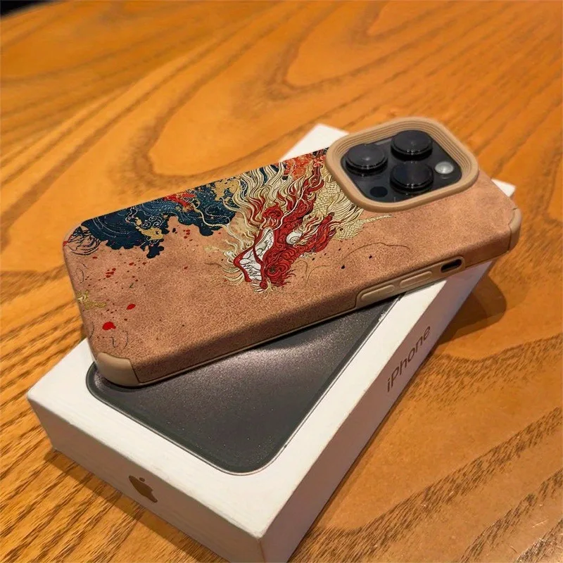 Funda de teléfono con diseño de dragón chino con pintura de tinta para iPhone 16, funda suave de TPU para iPhone 15 14 13 12 11 Pro Max XS X XR 16 Plus - imagen 3