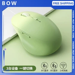 BOW-ratón inalámbrico silencioso, diseño ergonómico, 2,4G, Bluetooth 5,0, baja latencia, personalizado, ligero, regalo para niña