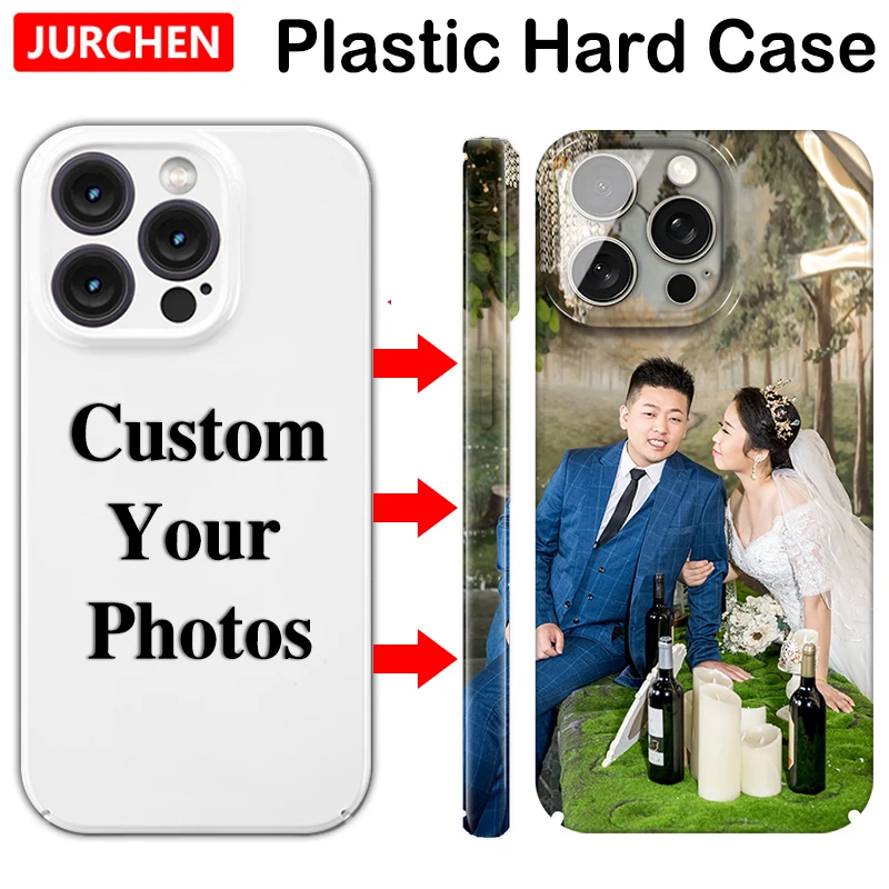 Fundas de plástico con foto personalizada para iPhone 16 13 15 11 13 12 Plus Mini XS 15Pro Pro Max SE 2020 2022 imágenes cubierta dura impresión lateral