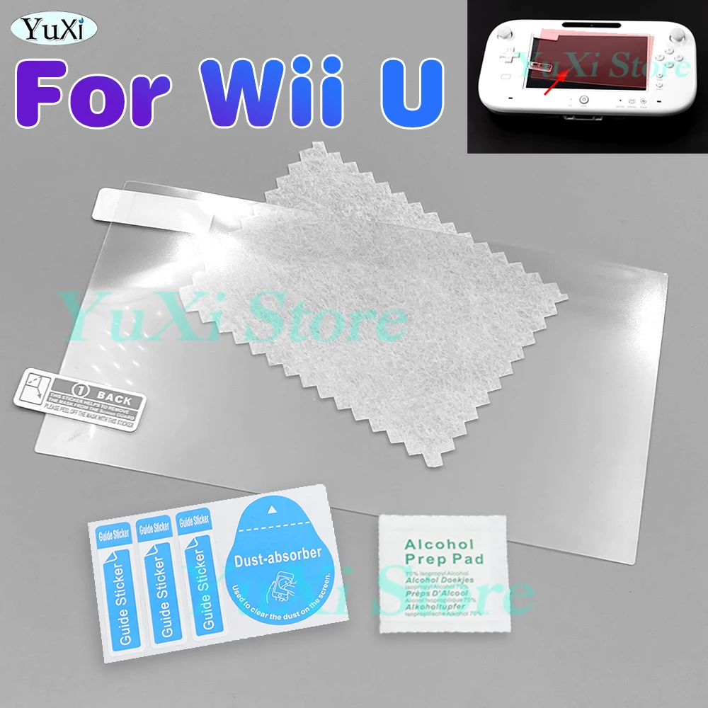 Para Wii U Gamepad digitalizador pantalla táctil película protectora PET pantalla HD lente película protectora Kit para controlador WIIU - imagen 2
