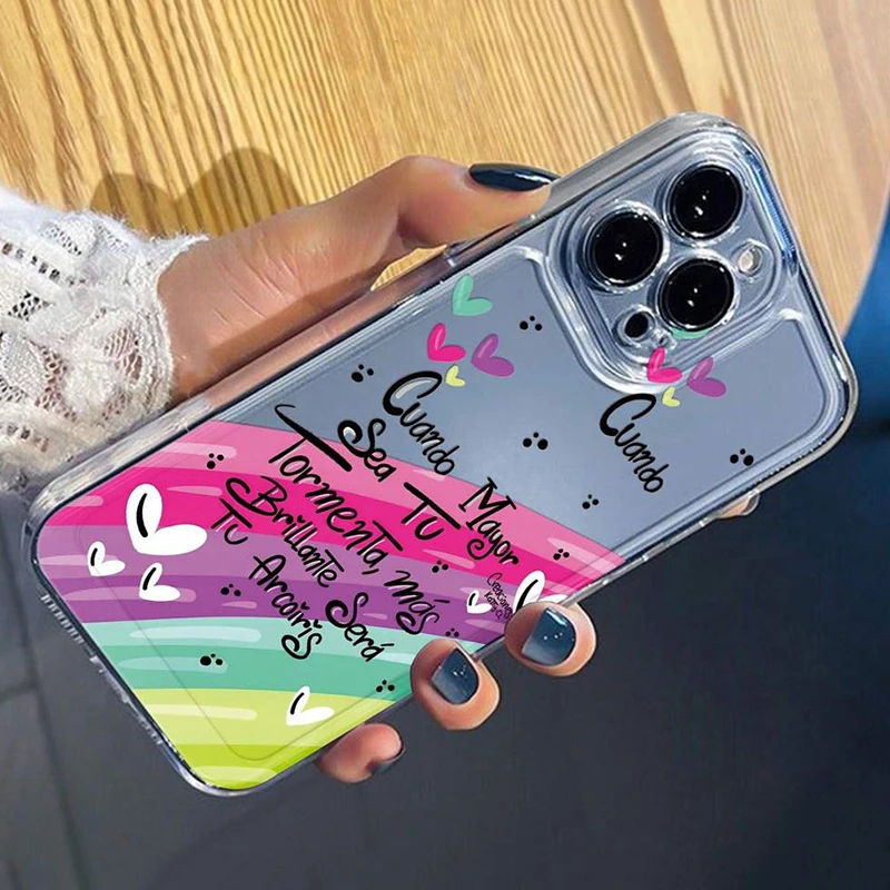 Funda de teléfono con estampado de lema de arcoíris para Xiaomi Redmi 14C 13C 12C Redmi Note 14 13 12 Pro Plus 12S 11 10, funda suave transparente a prueba de golpes - imagen 3