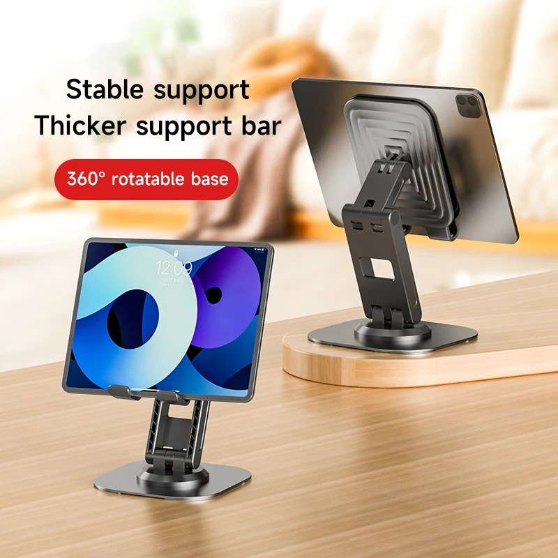 Soporte plegable de Metal para tableta, soporte de escritorio para teléfono móvil, para iPad, iPhone, Samsung, soporte de escritorio ajustable para teléfono inteligente - imagen 3