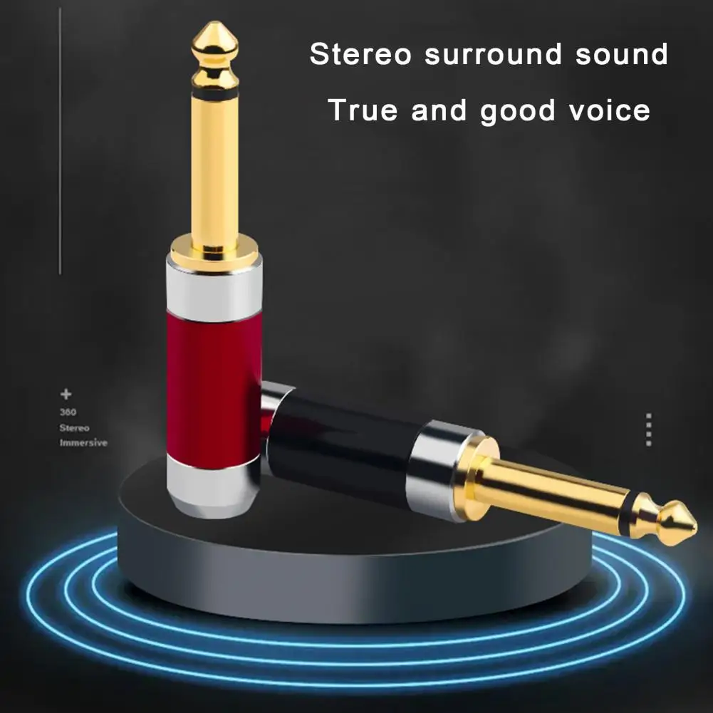 Enchufe de Audio de 1/4 pulgadas, enchufe de Audio de alta calidad de 6,35mm para mezcladores de Dj, amplificadores, micrófonos, conector de Metal resistente - imagen 5