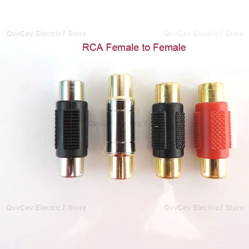 Acopladores de unión RCA hembra a hembra F/F, adaptador de Audio y vídeo AV, conector de Cable, enchufe, extensor de altavoz chapado en oro A7