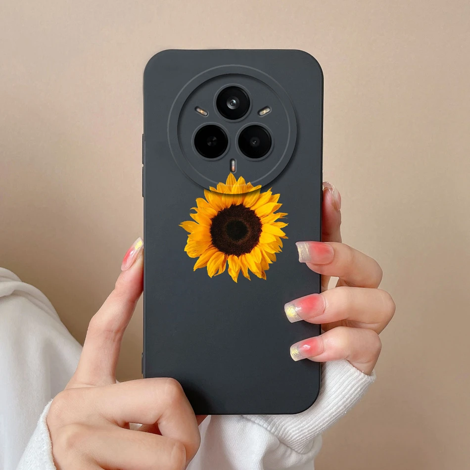 Funda de flores para Realme 14 Pro Plus, parachoques de silicona líquida suave, protección de lente mejorada, funda trasera de teléfono de alta calidad para niñas - imagen 5