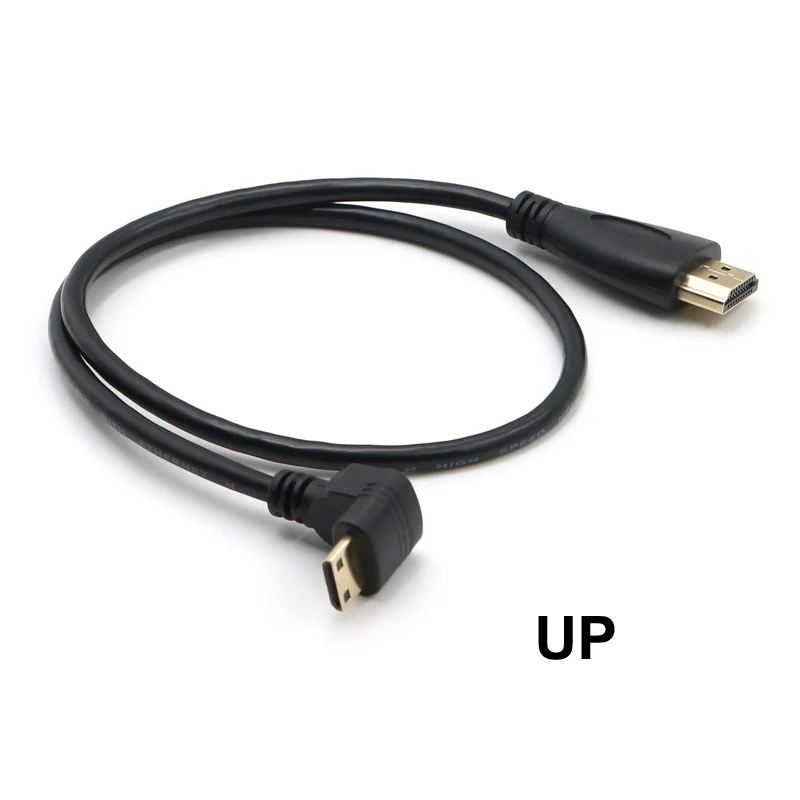 0,5 M 90 grados arriba abajo ángulo izquierdo derecho Mini HDMI compatible con HDTV Cable macho minihdmi V1.4 para cámara de vídeo DSLR Monitor LCD - imagen 5