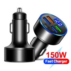 Cargador Coche USB-C PD QC 3.0 Carga Rápida iPhone Samsung Xiaomi