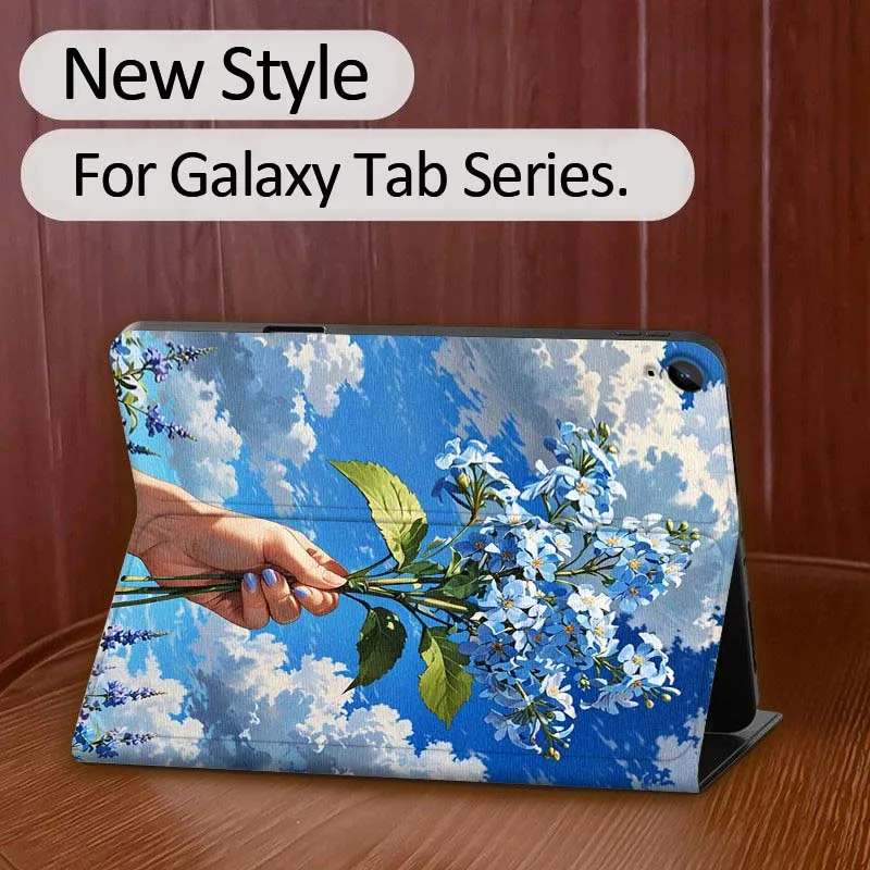 Flor de pintura al óleo para Samsung Galaxy Tab A7 A A8 A9 A11 S6 S11 10,1 10,4 10,5 pulgadas Lite PLus funda para tableta - imagen 3