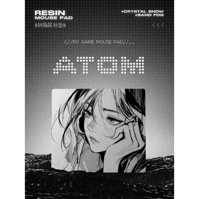 ATOM Anime alfombrilla de ratón de resina mejorada suave FPS Esports personalizado alfombrillas de escritorio de gran tamaño alfombrillas de ratón para juegos accesorios para jugadores de PC