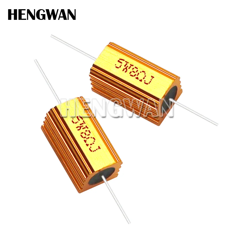 Resistencia bobinada de carcasa metálica de aluminio, 2 piezas, 5W, 0,1-15K, 0,5, 1, 2, 5, 6, 8, 10, 50, 100, 200, 300, 1K, 10K, ohm, RX24 - imagen 2