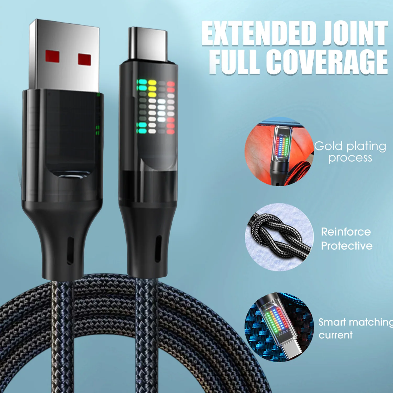 Cable de carga rápida USB A a tipo C para Huuawei Xiaomi Samsung Universal teléfono tableta portátil Cable de datos doble USB C línea - imagen 4