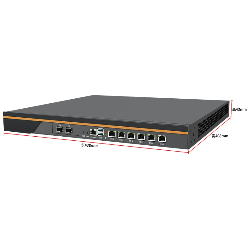 Aparato de red de fuente de alimentación Dual Modular de montaje en rack 1U procesador Intel Celeron Pentium Core integrado 6 puertos Ethernet de 2,5 Gb - imagen 3