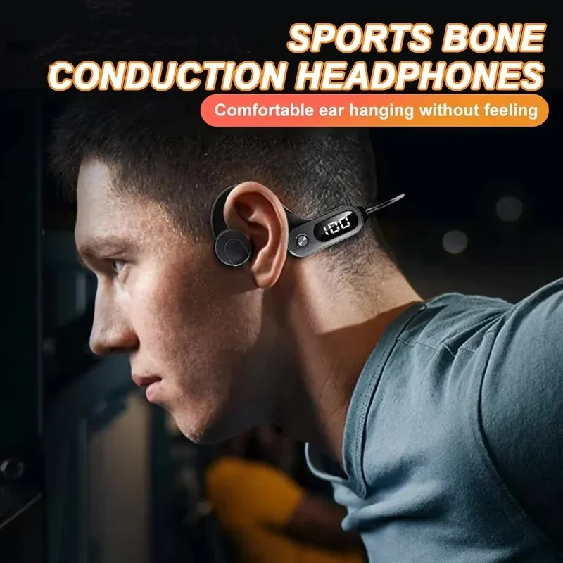 Nuevos auriculares de conducción ósea con pantalla LED, auriculares Bluetooth 5,3 IPX5, auriculares deportivos impermeables, gancho para la oreja, soporte para tarjeta TF - imagen 4