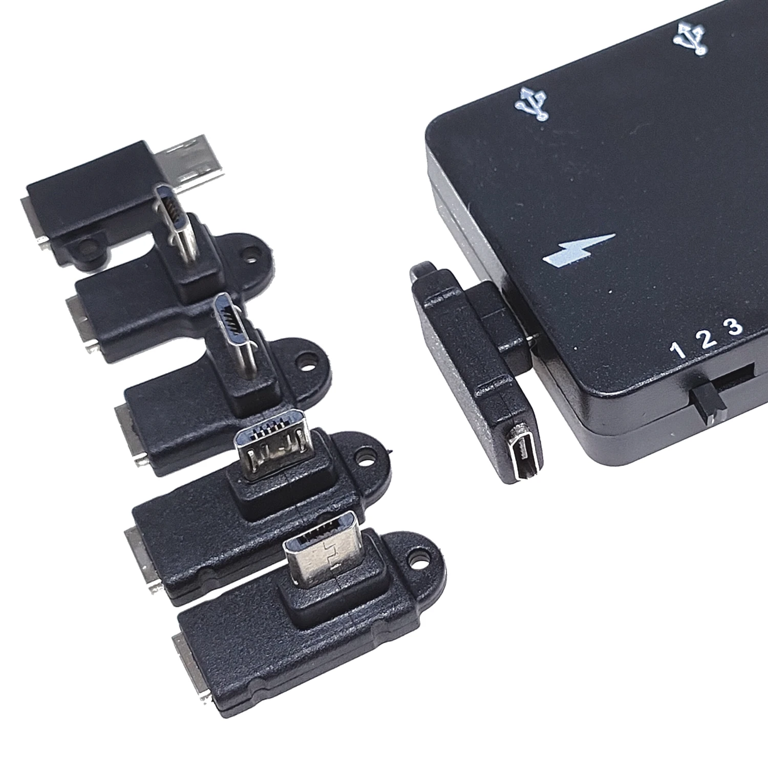 Small port microUSB adapter from left to right 90 male female elbow charging data expansion cable for tabletsnand Android phones - imagen 3