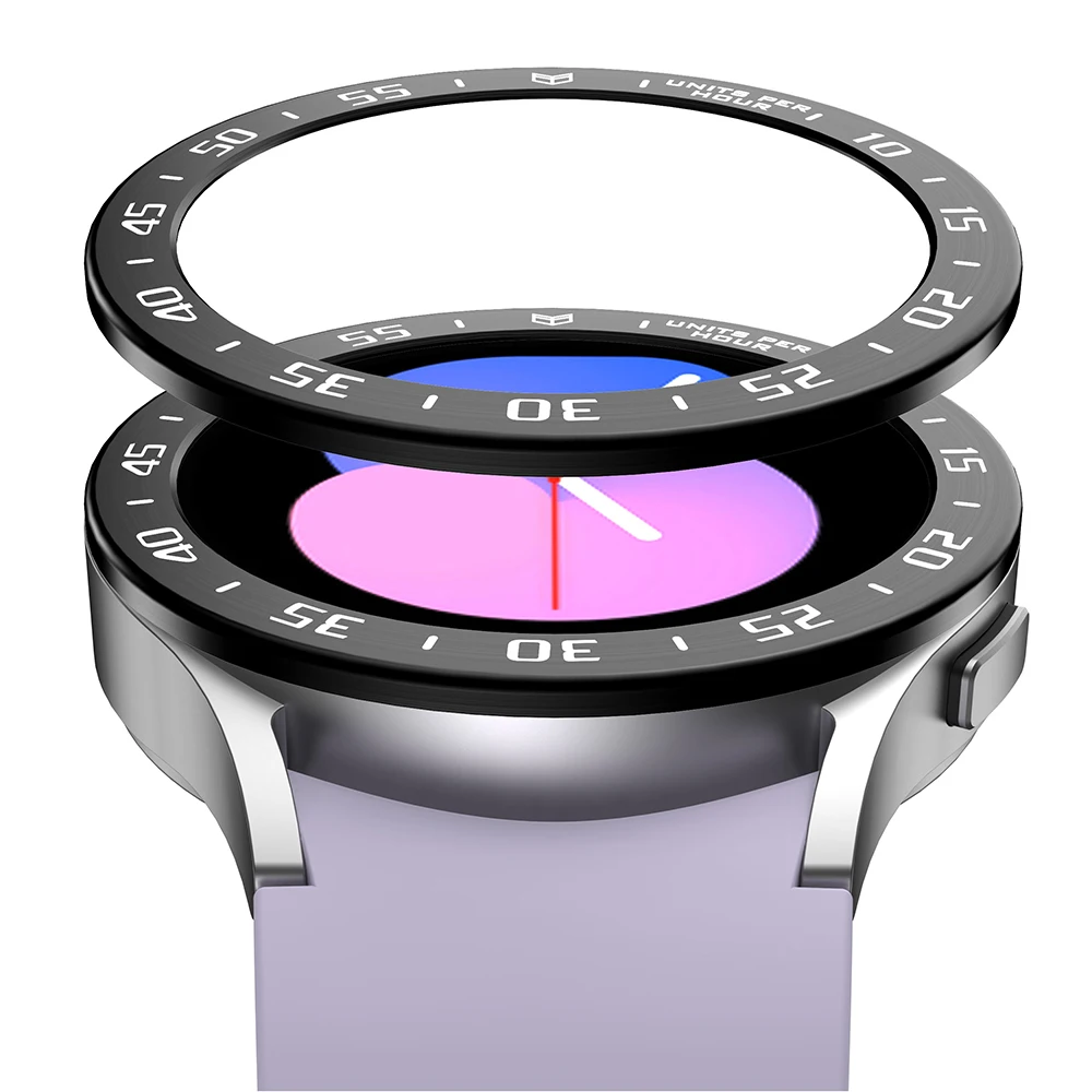Anillo de estilo de bisel para Samsung Galaxy Watch 5/4 44mm 40mm anillo de marco de acero inoxidable cubierta de caja antiarañazos - imagen 5