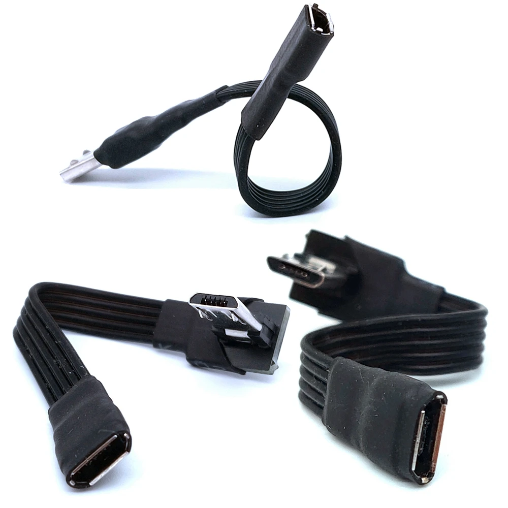 90 grados Micro USB2.0 5 pines arriba, abajo, izquierda y derecha en ángulo macho a hembra a Cable de extensión conector adaptador enchufe - imagen 3