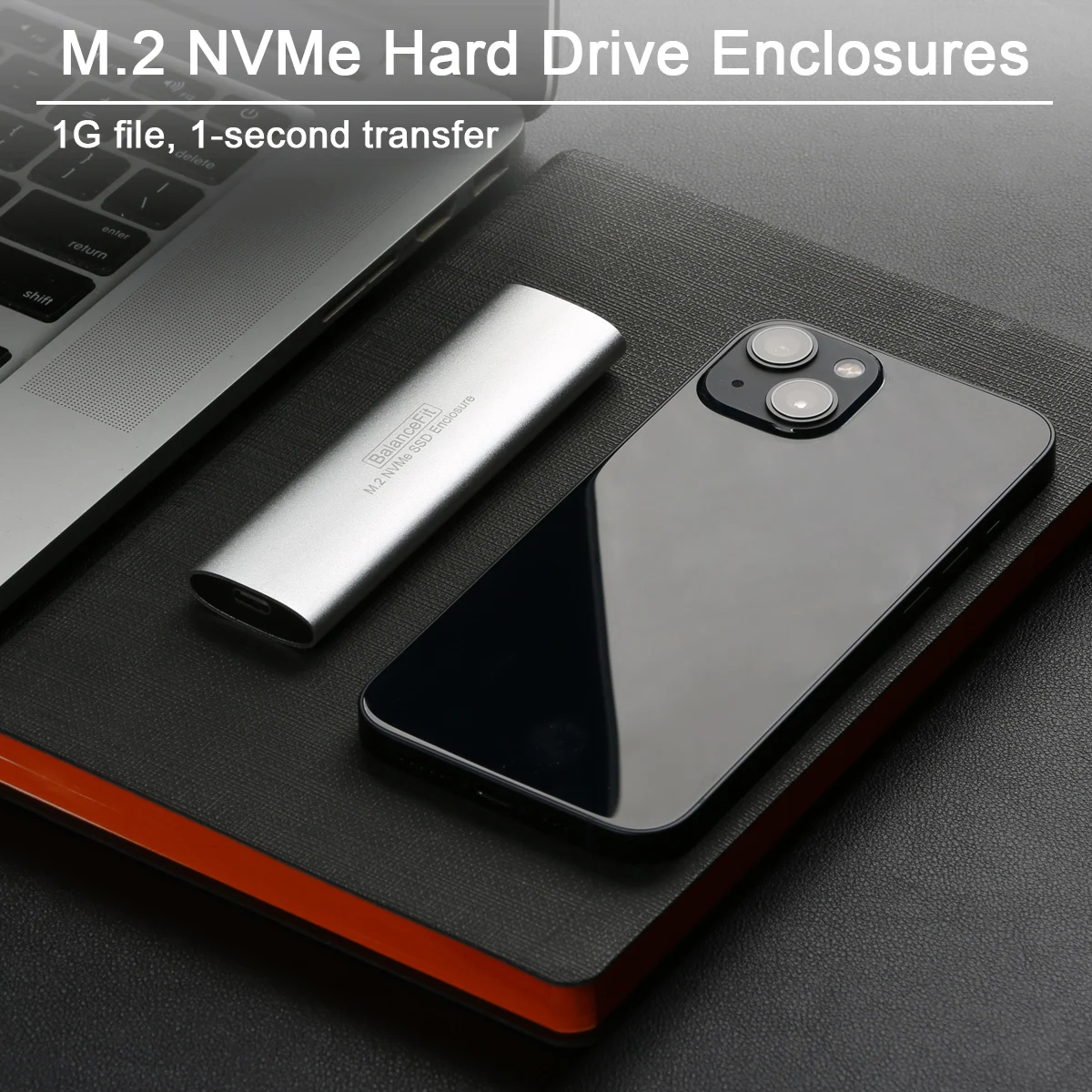 Caja de disco duro móvil M.2 NVME a USB C, herramienta de carcasa M.2 NVME SSD, adaptador SSD gratuito para Windows, Mac, OS, Linux, Android, PCIe, llave M