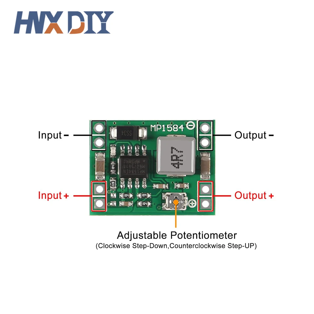 5/10 Uds MP1584EN convertidor de DC-DC ajustable 3A módulo regulador de voltaje reductor reemplazar LM2596s MP1584 DC DC Buck Board - imagen 3