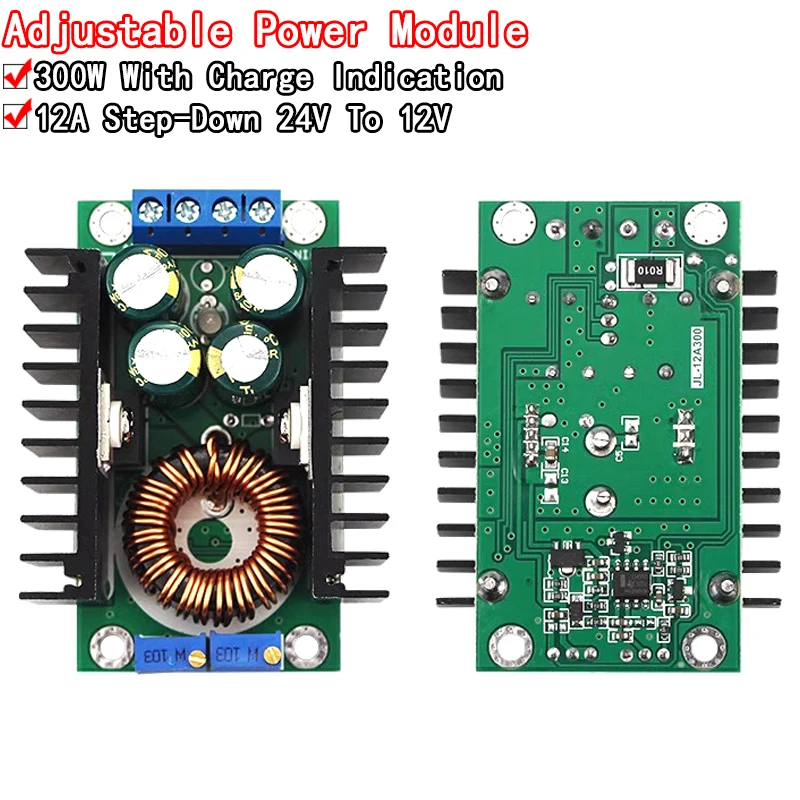 Módulo de fuente de alimentación ajustable para Arduino, convertidor Buck reductor de 5-40V a 0,2-35V, controlador LED, 300w, XL4016, CC/CC, 1,2-9A, 300w