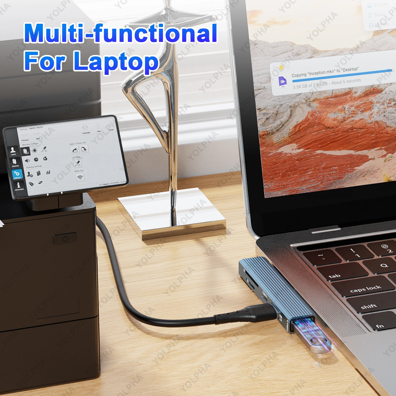 Portátil USB HUB SD lector de tarjetas TF USBC a tarjeta de memoria Micro SD adaptador OTG conector de Audio tipo C adaptador de auriculares para Macbook Matebook - imagen 5