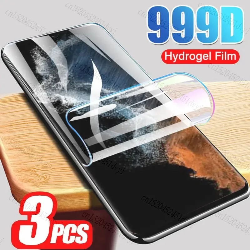3 uds película de hidrogel Samsung S25 S24 S23 S22 S21 Ultra Plus S21 S23 S24 FE A56 A55 A54 A36 A35 A15 A16 5G película protectora de pantalla
