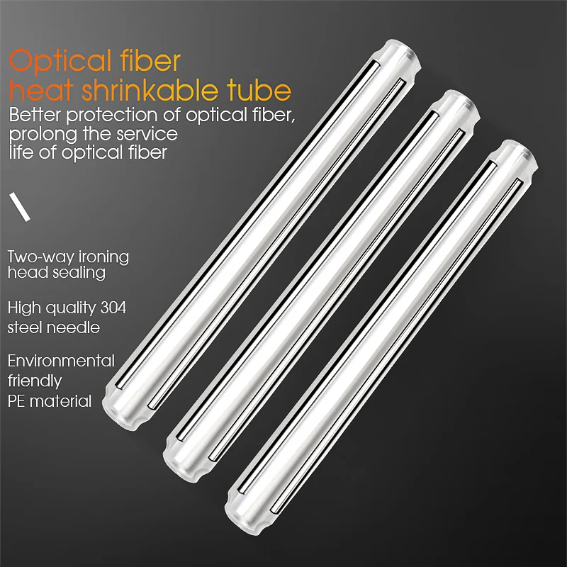 Tubo termorretráctil de fibra óptica FTTH de 60MM, tubo grueso de doble aguja, Cable de fibra óptica de cuero, manguito de empalme de fusión en caliente