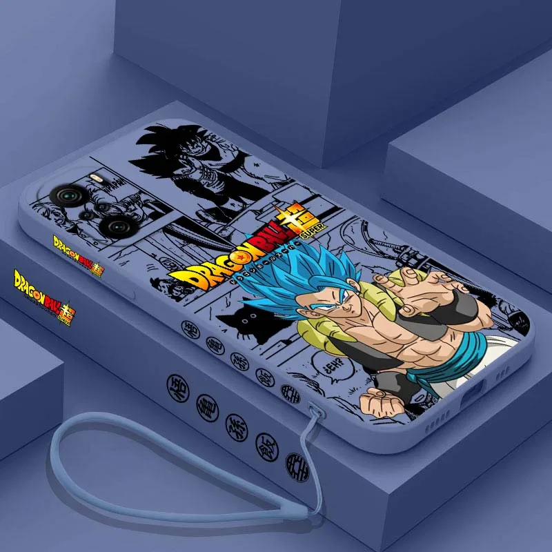 D-Dragon Ball Saiyan Anime Art Cover para Xiaomi Redmi Note 14 13 12 11 10 9 8 Pro Plus 4G 5G funda de teléfono con cuerda izquierda líquida - imagen 5