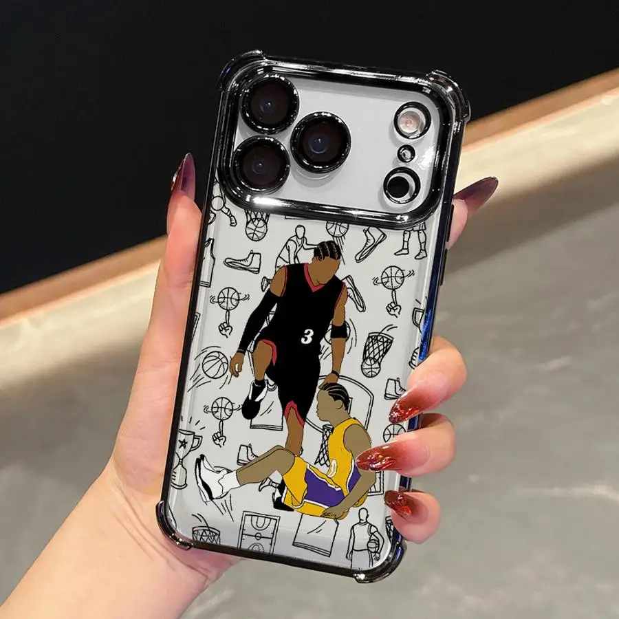 Funda de teléfono para iPhone 17 Air 16e 16 15 14 Plus 13 12 11 Pro Max cubierta transparente deportes de baloncesto - imagen 4