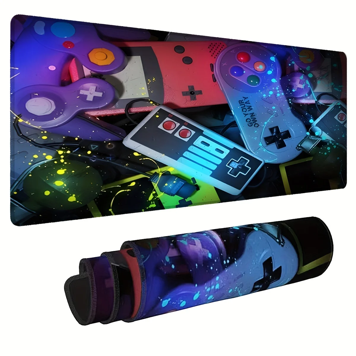 Alfombrilla de ratón para juegos 900x400 con bordes cosidos de goma antideslizantes, alfombrilla de escritorio para jugadores y alfombrillas de ratón de oficina para ordenador de escritorio