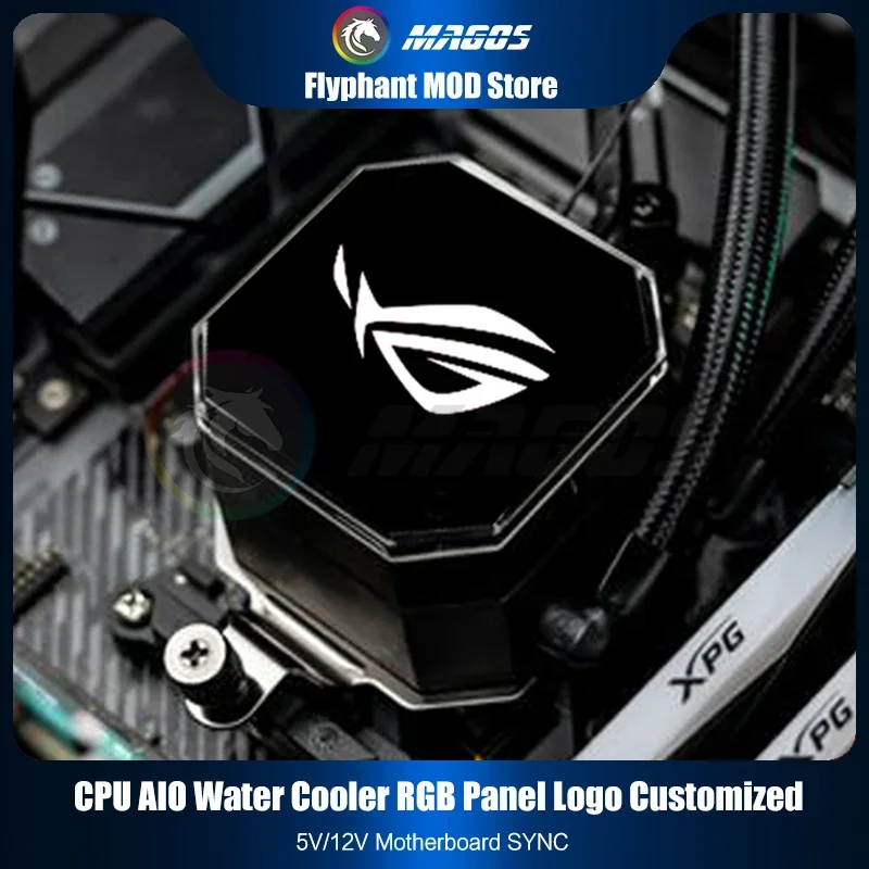 Cubierta de bloque AIO de refrigeración por agua de CPU RGB personalizada, cualquier diseño de imágenes/tamaño Personal a medida, sincronización MOBO de 5V/12V