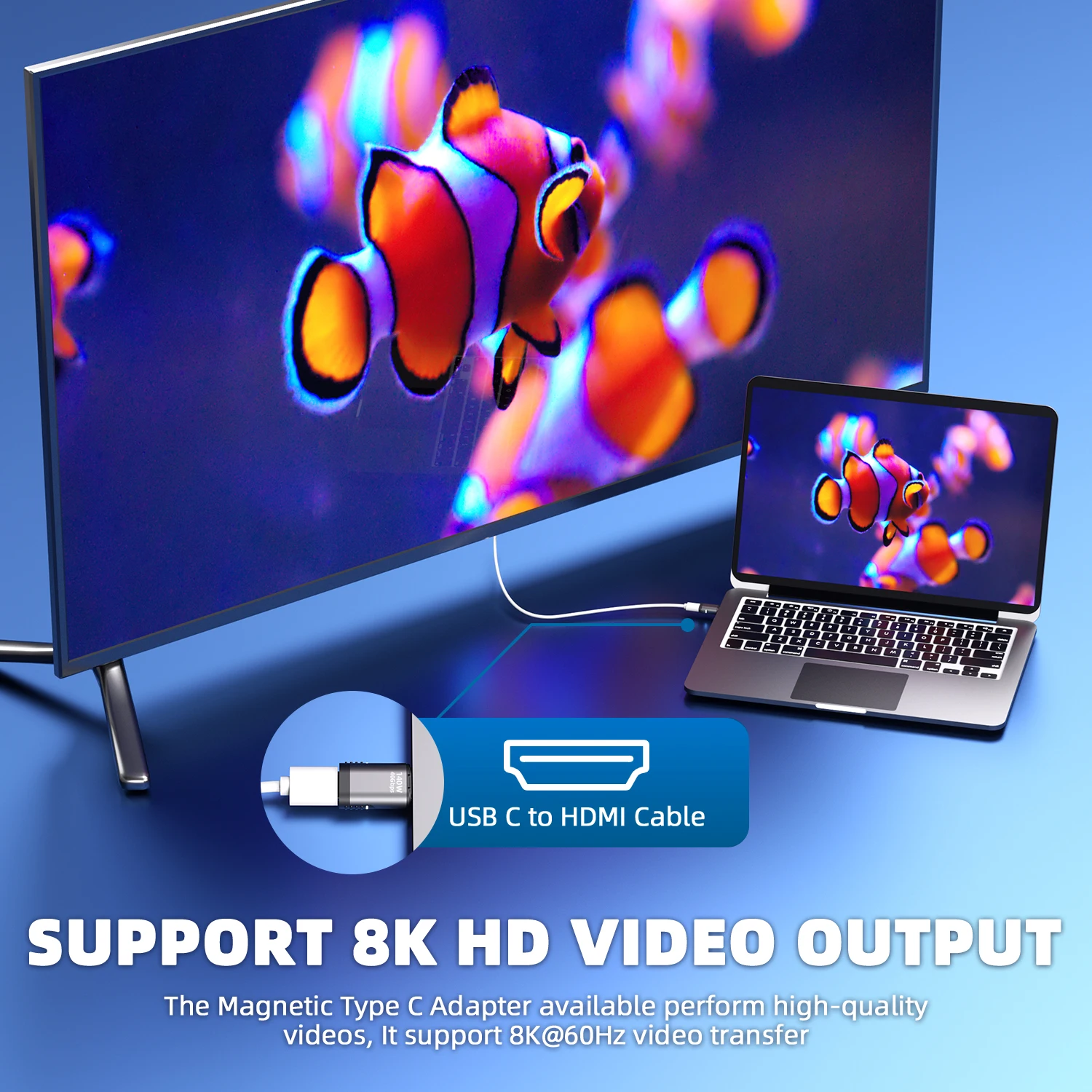 Adaptador magnético USB 4 de 140W, 40G, 20G, 8K @ 60Hz, conector USB tipo C para Macbook Pro Air, Samsung, convertidor magnético de carga rápida - imagen 5
