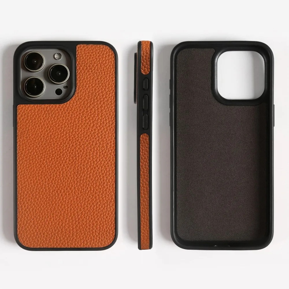 Funda de cuero genuino Premium para Iphone 16 Pro Max 15 14 13 12 11 fundas de teléfono cobertura completa carcasa protectora trasera Capa