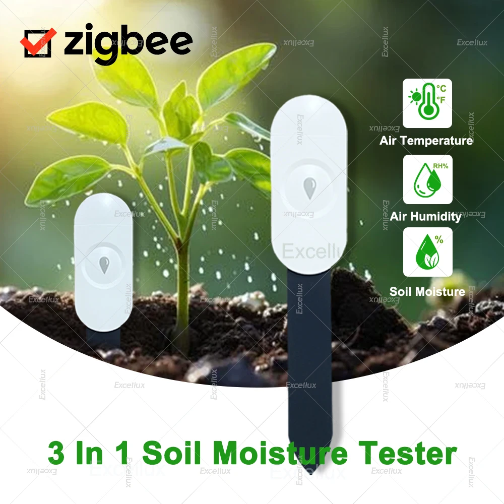 Tuya Smart Life Zigbee-probador de humedad del suelo, higrómetro de temperatura, Sensor de suelo para automatización de jardín doméstico, riego Z2M