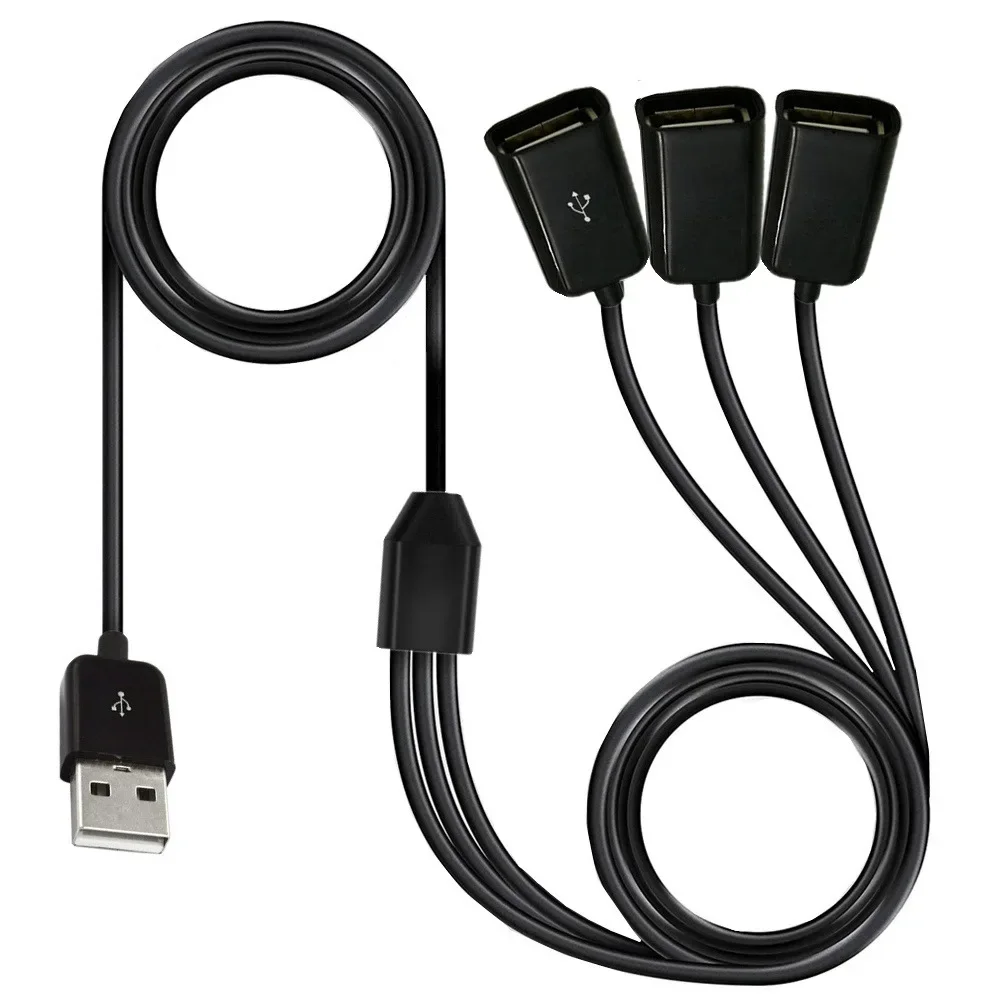 Cable Extensión USB 3 en 1 1m 0,3m Carga Rápida 3A Cable Divisor Macho Hembra 1 a 3 Cables - imagen 5