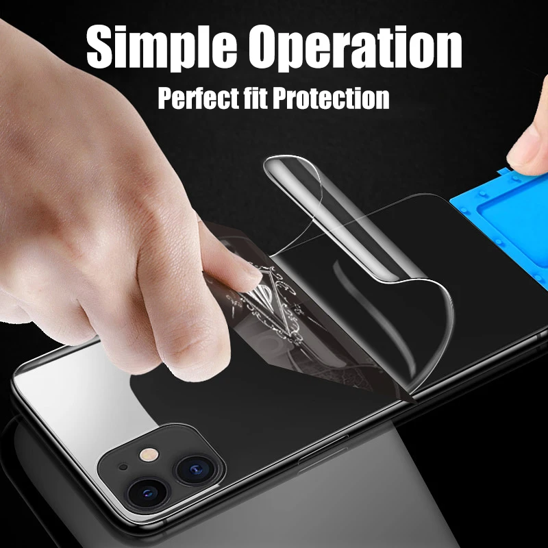 4Pcs Hydrogel Film For iPhone 11 12 13 14 15 Pro Max Screen Protector For iPhone 11 12 13 15 14 Plus Back Film Not Glass - imagen 5