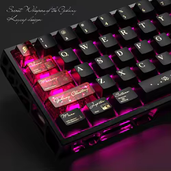 NORIIY-Juego de teclas de sistema Solar, teclas de perfil Cherry PBT + PC, teclas translúcidas brillantes rojas, accesorios para teclado mecánico