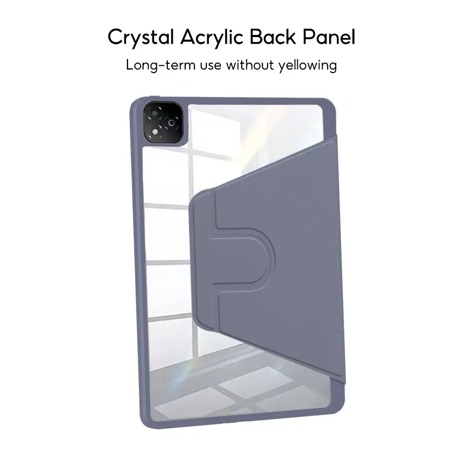 TBTIC para Infinix XPAD funda con rotación de 360 grados para niños con ranura para portalápices acrílico duro a prueba de golpes carcasa de despertador automático - imagen 2