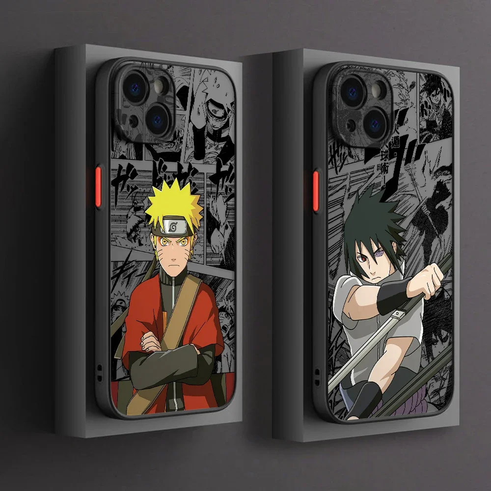 N-NARUTOs K-Kakashies funda de teléfono para iPhone 16 15 14 Plus 13 12 Mini 11 Pro Max X Xs XR 7 8 cubierta dura transparente mate - imagen 2
