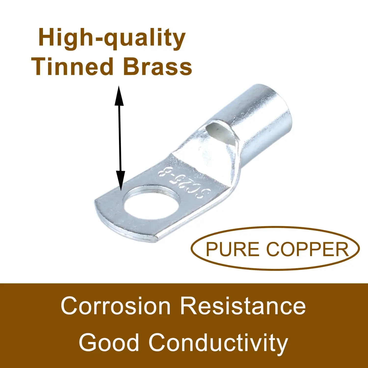 Kit de terminales de alambre de cobre estañado de 60 piezas, conectores de terminales de batería, extremos de cables, terminales de anillo utilizados en cables AWG10 8 6 4 - imagen 4